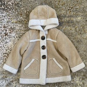 Old Navy Faux Shearling Button Snap Hooded Coat 2T